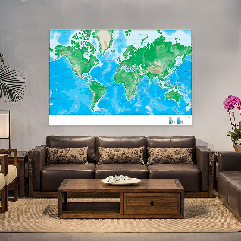 Impresiones de tela de fondo de la serie Regular Map sin bandera, arte de pared moderno, imágenes, suministros educativos, tela para fotos