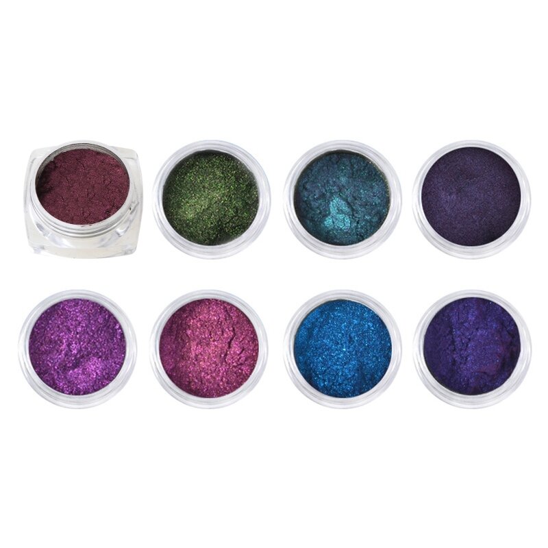 Pigmento camaleones con purpurina multicolor, polvo perla espejo, fabricación joyas DIY, envío directo