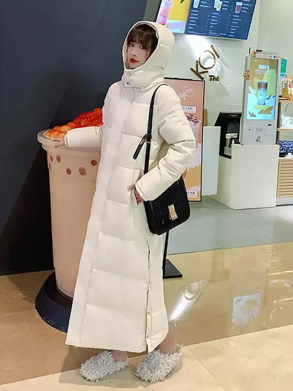 PinkyIsBlack jaket hoodie panjang wanita, pakaian luar hangat katun tebal bertudung Musim Dingin 2024