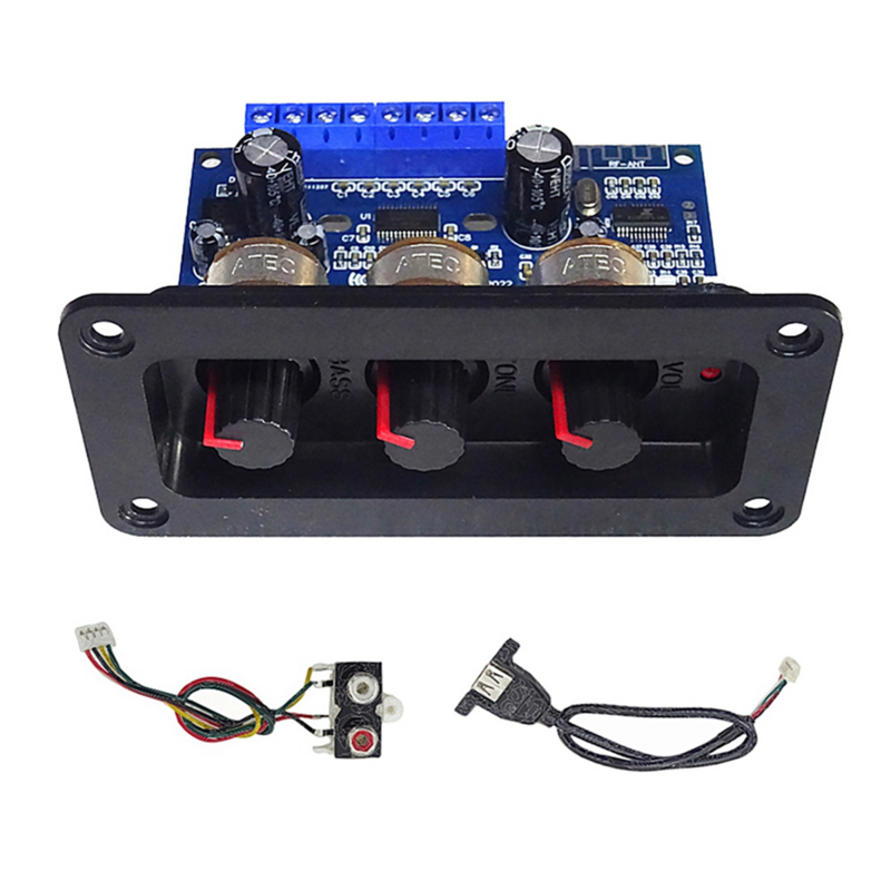 2X 2.1 Channel Digital Amplifier Board 2X25W+50W BT5.0 Subwoofer Class D DC12-20V with AUX Cable+USB Cable