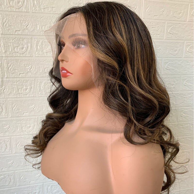 Loira escura peruca colorida destaque 360 perucas completas do laço do cabelo humano perucas da parte dianteira do laço cabelo brasileiro para a linha fina natural feminina