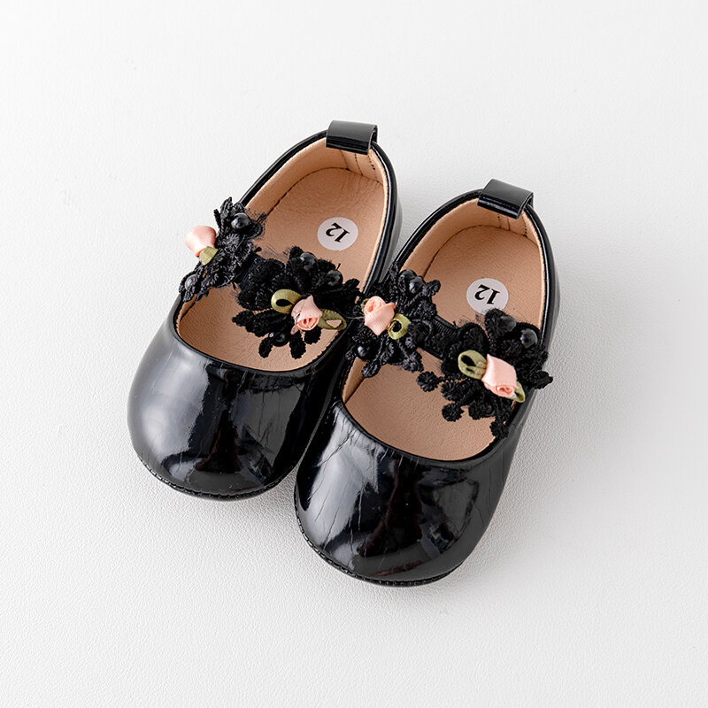 Высококачественная декоративная Цветочная обувь из искусственной кожи на плоской подошве, обувь для первых шагов, обувь для маленьких девочек, вечеринок, фестивалей, детских праздников, обувь принцессы