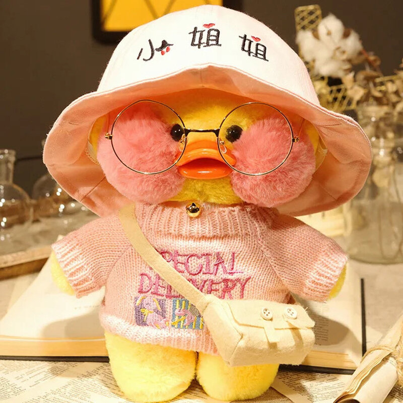 Lalafanfan-Yellow Cute Ducks Stuffed Soft Toy, Kawaii Calmante Brinquedos, Animal Dolls, Travesseiro para menina, Kids Presentes de Aniversário, 30cm
