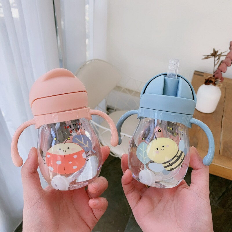350ml Cute Baby Bottles tazze per bere biberon tazza di paglia per bambini Gravity Ball Sippy Cup bottiglia d'acqua per il latte con bilance