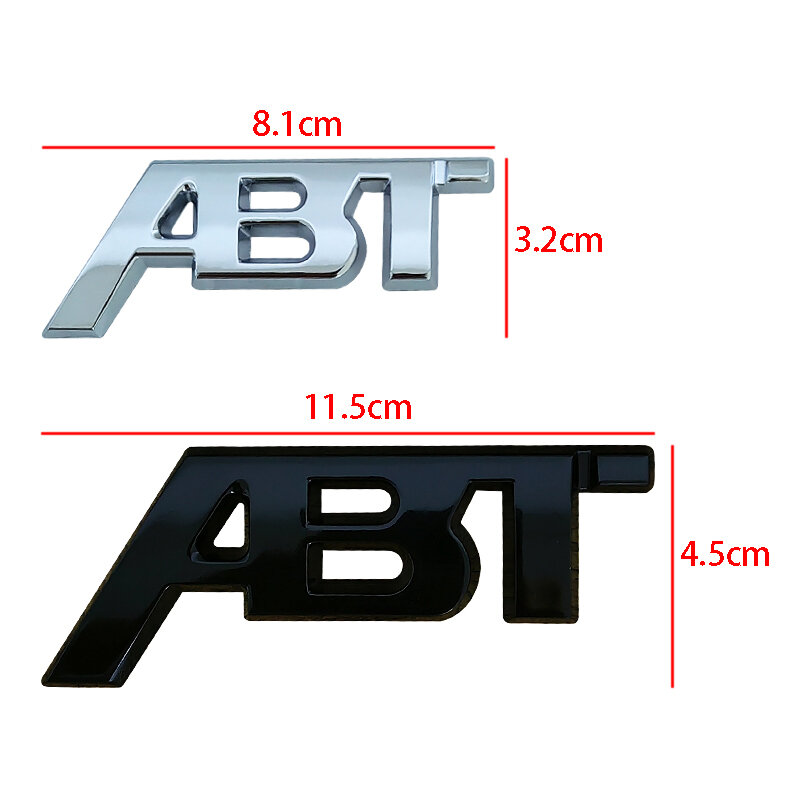 3d Metal ABT Logo Letters Car Front Emblem Badge For Audi A5 A7 A1 SQ5 TT RS6 RS3 Q7 Q5 Q8 A3 VW Golf 7 ABT Sticker Accessories