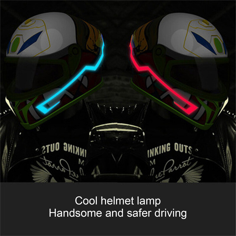 Motorcycle Bike Helmet LED cold light Strip EL Sticker Waterproof Lights 