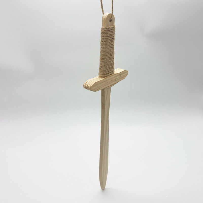 Espada de madera de 3 piezas y 40CM para niños, juguete de colección de espada para exteriores, Cosplay, regalo de cumpleaños