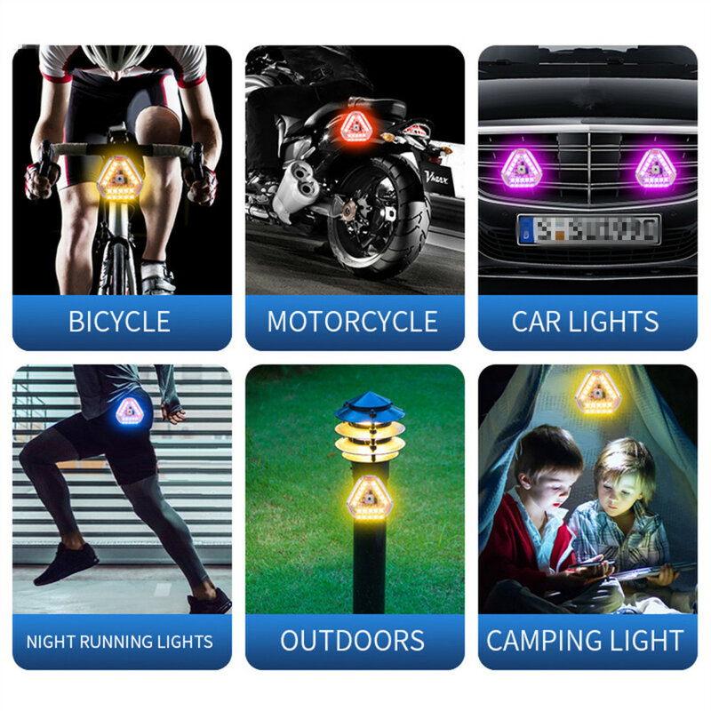 Luz estroboscópica Led con Control remoto inalámbrico, luces intermitentes, 7 modos de iluminación, Cable de carga USB, luces Led para motocicleta