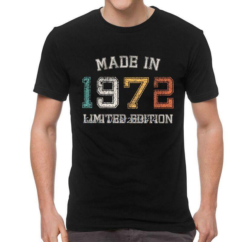 1972 년 출생 T 셔츠 남성용 반팔 티셔츠 1972 년 생일 선물 티셔츠 탑 Tshirt 선물 Streetwear 하라주쿠