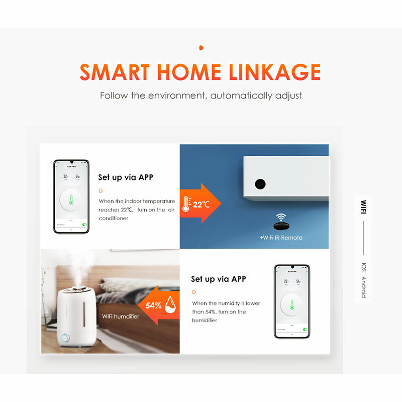 EWeLink ZigBee Smart Temperature And Humidity Sensor Smart Home Security Protection Battery Powered Work With Alexa Google Home