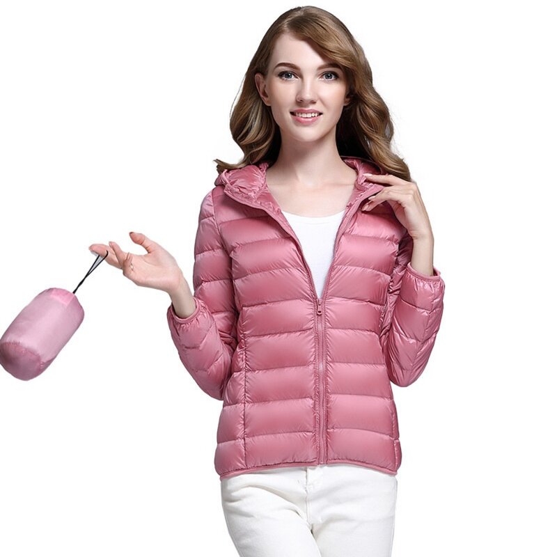 女性用の超軽量キルティングフグジャケット,白いダックダウンコート,暖かい,ポータブルコート,薄手のアウター,秋冬,90%