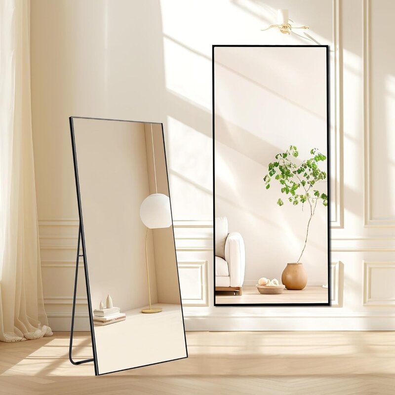 Full Length Mirror, Modern Design Standing Floor Mirror, Full Body Mirror for Living Room, Bedroom, Bathroom, Cloakroom, Hallway