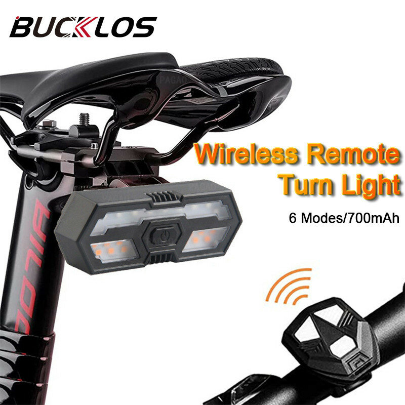 Bicycle Rear Light with Horn 70dB Warning Light Bike Remote Control Turn Signal LED Taillight USB Charging Waterproof Lamp