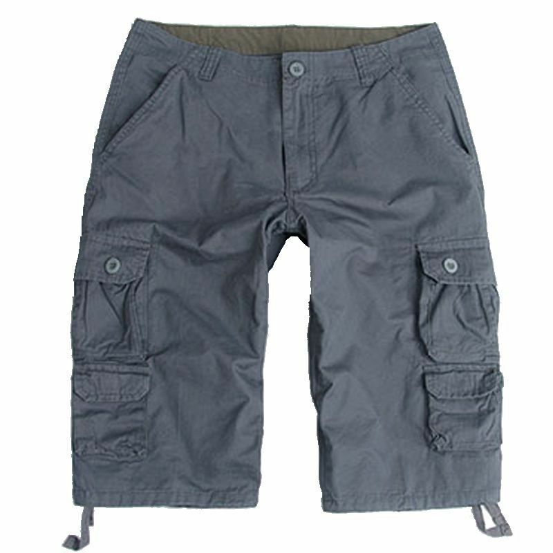 Pantalones cortos de algodón para hombre, ropa informal, holgada, táctica, con bolsillos, para verano