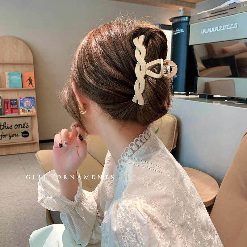 Zestaw nakrycia głowy nowa moda damska klamra czarna kawa akrylowa duża klamra do włosów koreański dla dziewczyny klip Barrette akcesoria do włosów