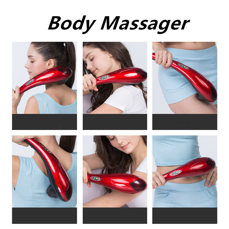 Masajeador eléctrico de espalda para cuerpo, masajeador de pies para cuello y espalda, masajeador corporal eléctrico, martillo de masaje para cuello y espalda