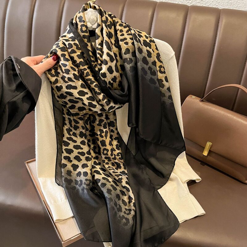 180*90cm grande sciarpa di raso di seta Hijab donna stampa primavera nuovo scialle avvolgere mano femminile Foulard Pashmina viaggio Echarpe 2022 nuovo