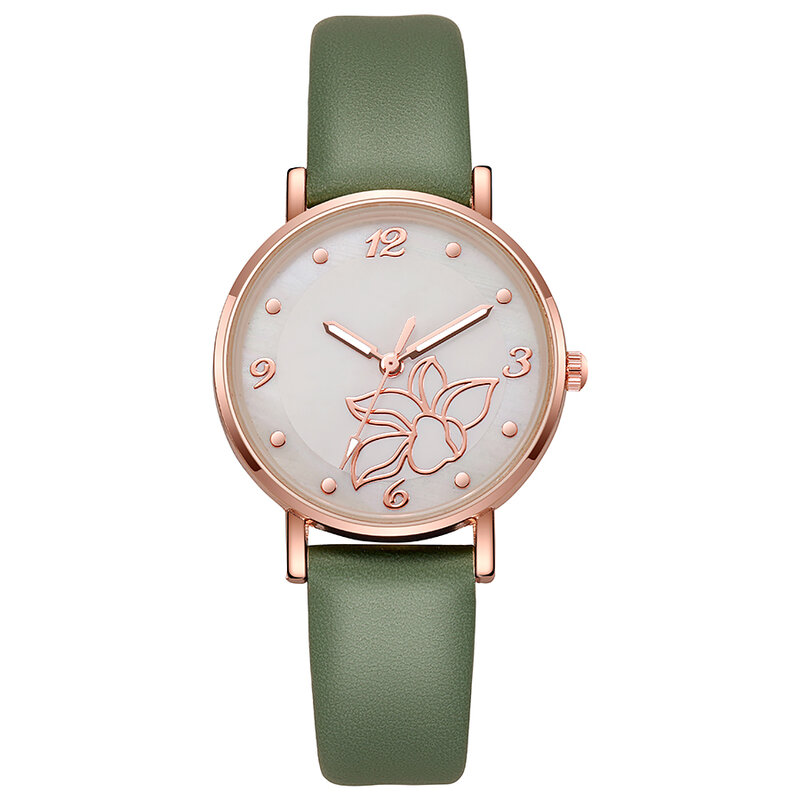 WOKAI-Relógio de luxo casual para mulheres, alta qualidade, cinto de flores, meninas, estudante, esporte, impermeável, relógio vintage, moda feminina