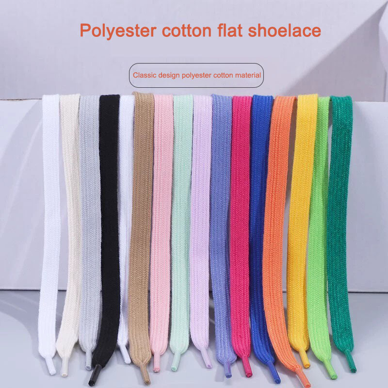 Cordones clásicos de algodón para zapatillas planas, 1CM de ancho, 80/100/120/140/160CM, accesorios para zapatos
