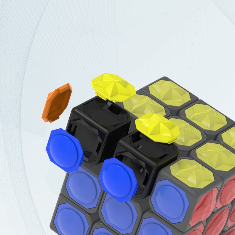 Yongjun YJ 3x3รูบิคมหัศจรรย์ permainan Teka-teki สัมผัสด้วยไม่มีสติกเกอร์ของเล่นมาจิโก้ขนาด3x3คิวบิกสำหรับเด็กของเล่นของขวัญตาบอดสำหรับเด็ก