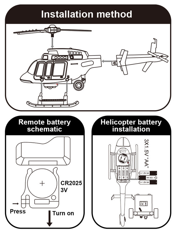 Hélicoptère télécommandé avec lumières pour enfants, jouets pour enfants, hélice itude, modèle d'avion de simulation électrique, rotation de Louvain à 360 degrés