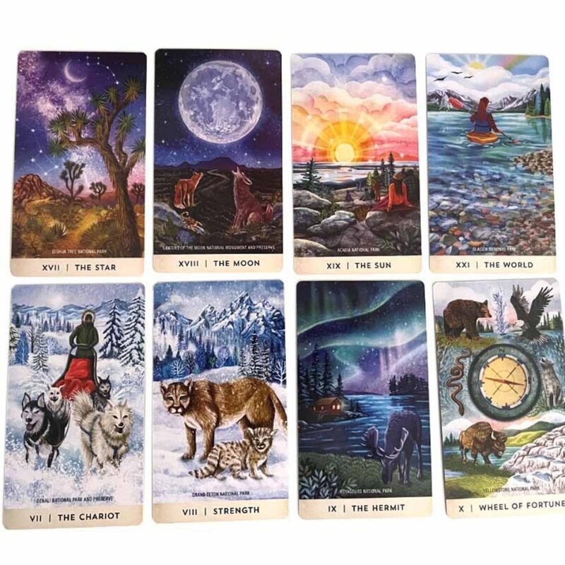 Tarot for the Great Outdoors Paper Manual Card Games, 78-Card Deck, Chamado Lugares Favoritos e Lugares, 12x7cm