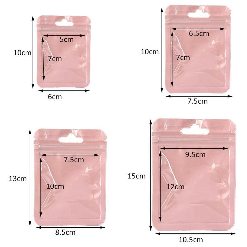 Resealable Bag with Foil Zipper, Small Business Bag, Jewelry Product Storage Organization, Packaging Supplies, Wholesale, Cute, 50Pcs