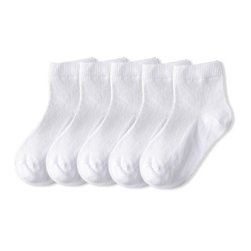 5 Pairs/Lot Children Cotton Socks Boy Girl Baby Fashion Solid Wild Soft Breathable For 1-12 Years Summer Kids Casual Mesh Socks