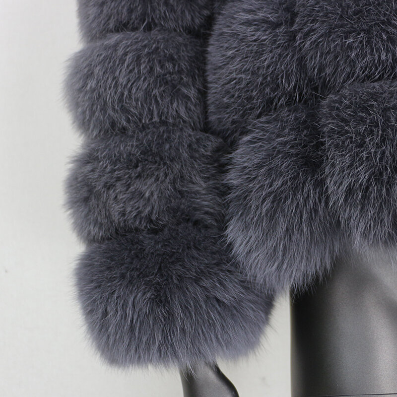 Furself 2023 giacca invernale donna vera pelliccia cappotto naturale soffice pelliccia di volpe capispalla Streetwear caldo colletto alla coreana gilet rimovibile