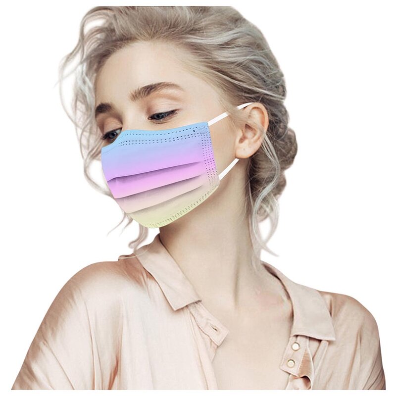 Adulto descartável máscara protetora 3ply moda respirável cor gradiente blush impressão mascarillas mulheres ninos