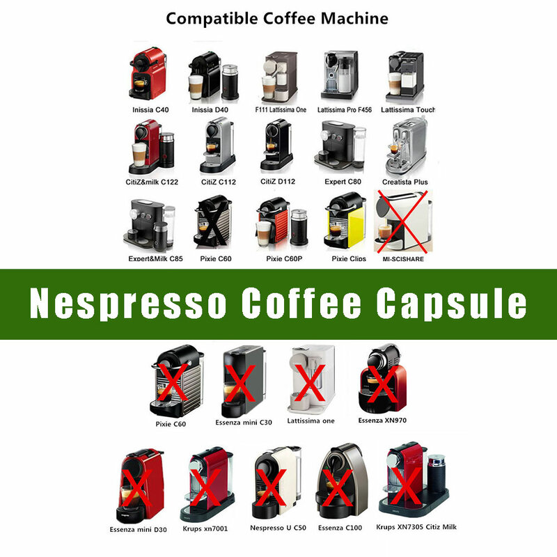 Icafilas Capsule di caffè Nespresso riutilizzabili filtro ricaricabile in acciaio inossidabile cialde di caffè Espresso per caffettiera Inissia Pixie