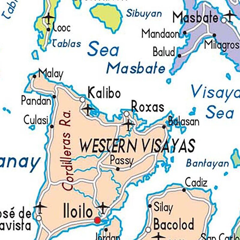 60 * 90 cm Mapa Filipiny Malarstwo na płótnie z włókniny Bez ramki Plakat ścienny Dekoracyjny nadruk Materiały biurowe Dekoracja domu