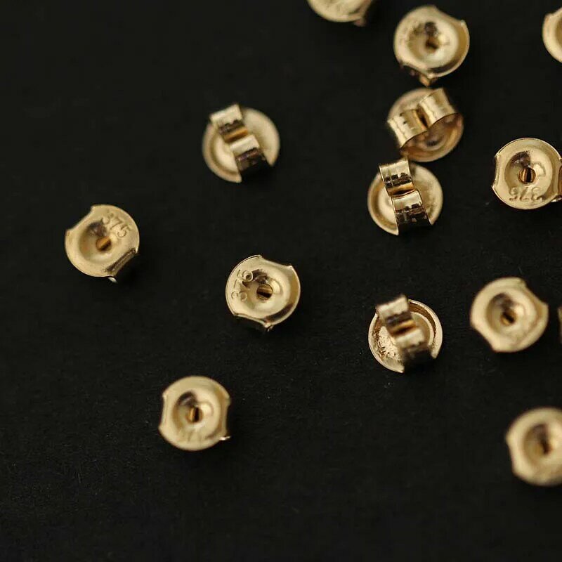 Mini pendientes de oro sólido de 14ct, joyería fina clásica, minimalista, Simple, cierre de pendiente trasero para niños, niñas y mujeres