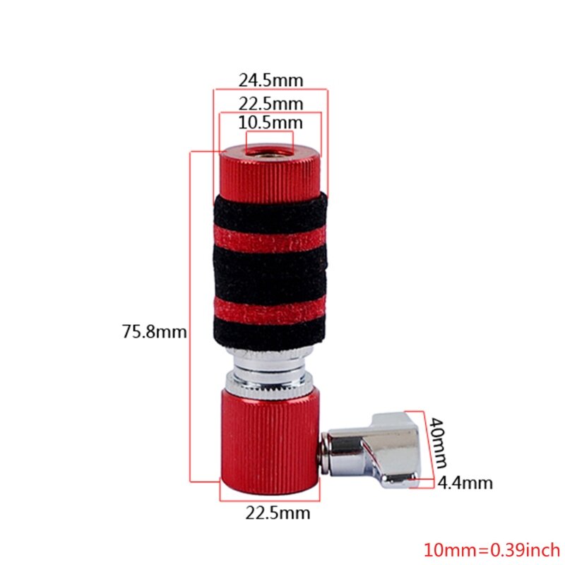 1 Set Alloy Standard Drum Red Hi-Hat Cymbal Clutch Stand Post for for Percussion Instrument Parts Replacement Accessories