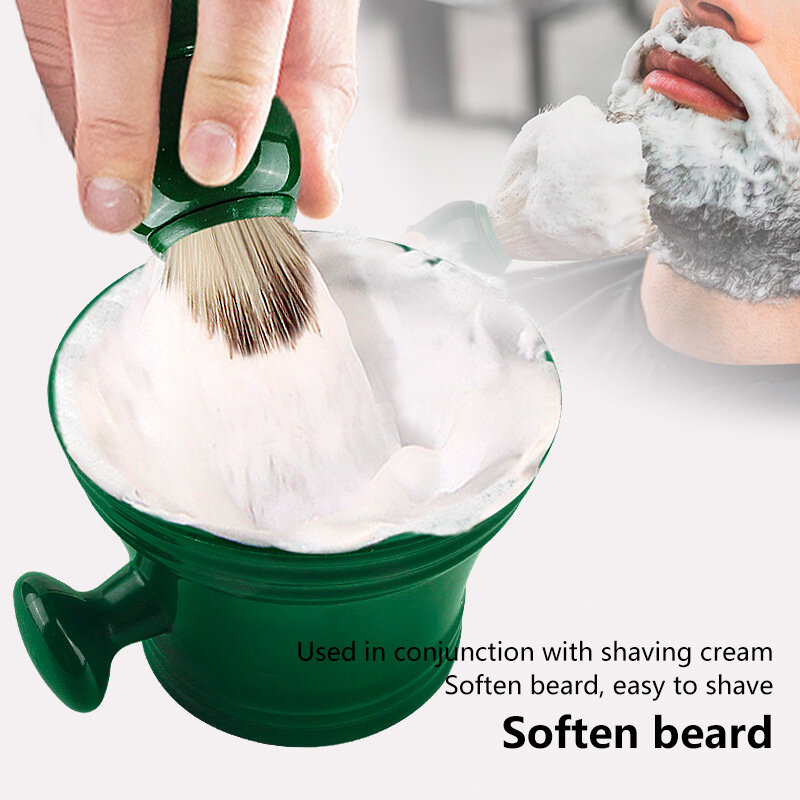 Escova de barbear para homens, saboneteira e cuidados com barba, saboneteira com alça, ferramentas de limpeza facial, 1 conjunto