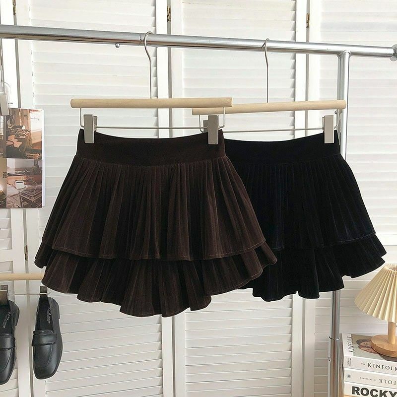 Mini jupes vintage pour femmes, chic, slim, mode avancée, all-match, 03High Street, style coréen, taille haute, automne
