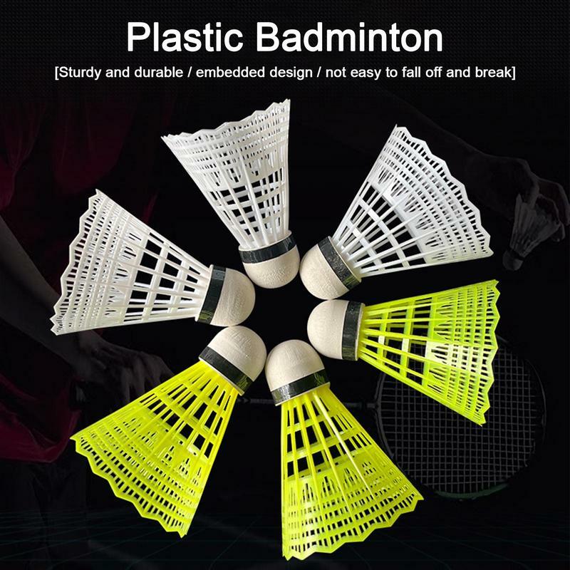 Lot de 6 volants de badminton en nylon, durable, pour sports de plein air et d'intérieur, divertissement, entraînement
