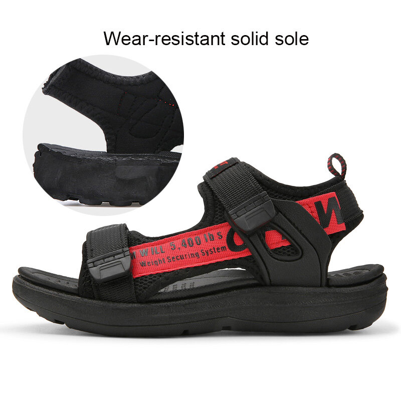 2022 Летняя детская обувь, брендовые сандалии на липучке для маленьких мальчиков и девочек, удобная спортивная сетчатая детская пляжная обувь