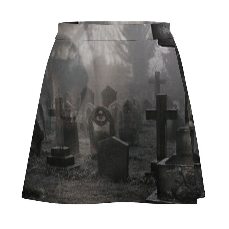 Cemitério Mini saia feminina, vestido de verão