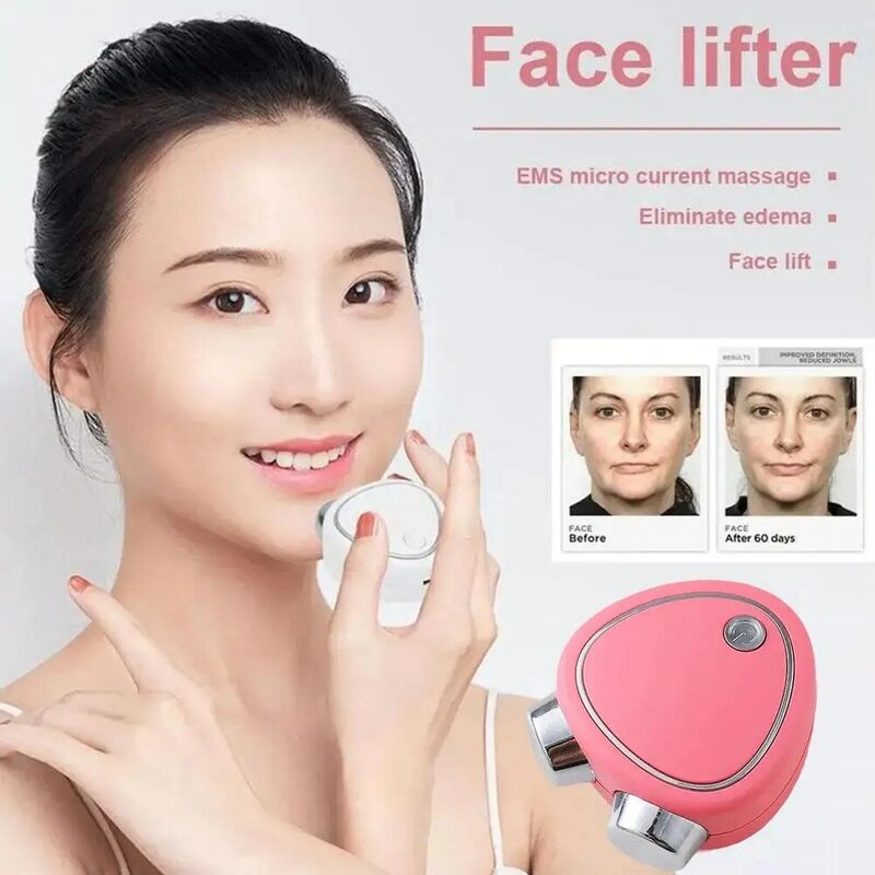 Przenośne elektryczne Lifting twarzy wałek masażer EMS mikroprądowe urządzenia podnoszące drgania skóry masaż twarzy Sonic dokręcić Be I9U1