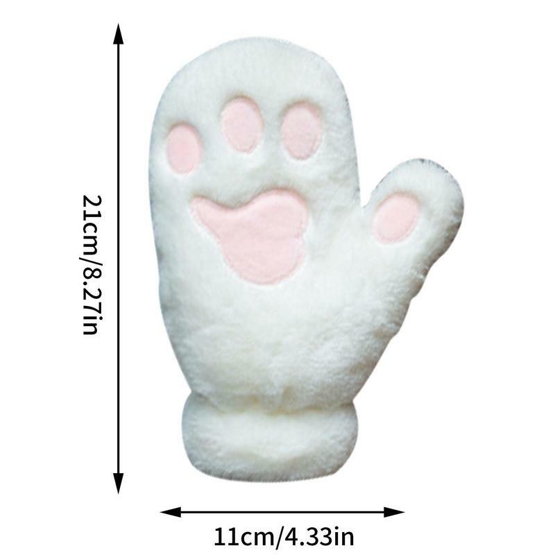 Łapa kota rękawiczki urocze kobiety zimowe futrzane rękawiczki kot pazur Pet Paw pełne palec zimowe pluszowe rękawiczki ciepłe zimowe prezenty dla nastolatek