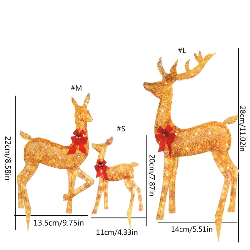 Y1UU LED Christmas Deer Light do dekoracji ogrodu na zewnątrz Materiał akrylowy