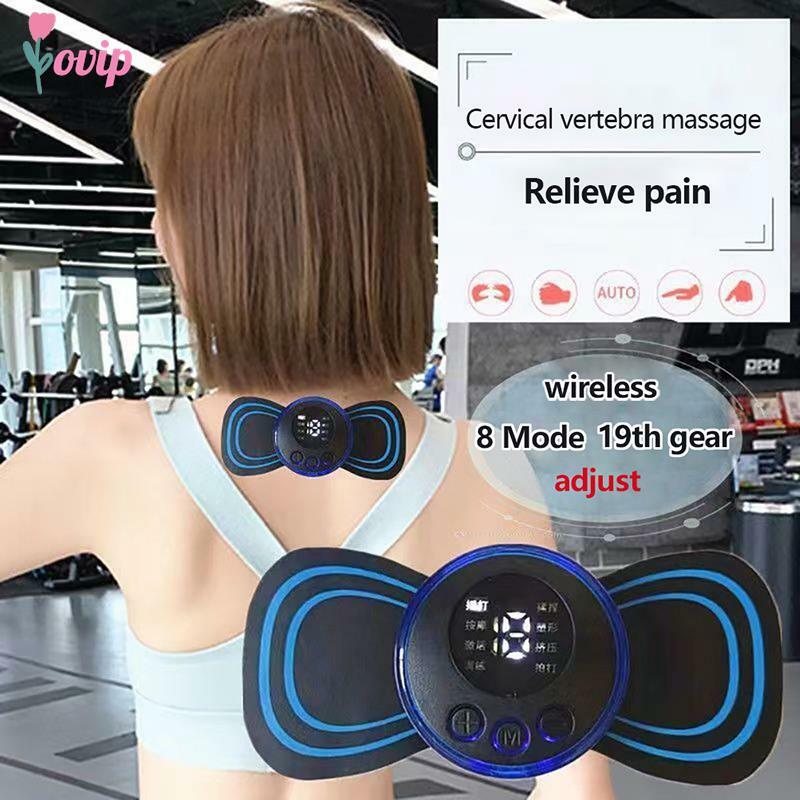 Draagbare Ems Nek Stretcher Elektrische Massageapparaat 8 Mode Cervicale Massage Patch Puls Spierstimulator Verlichting Pijn