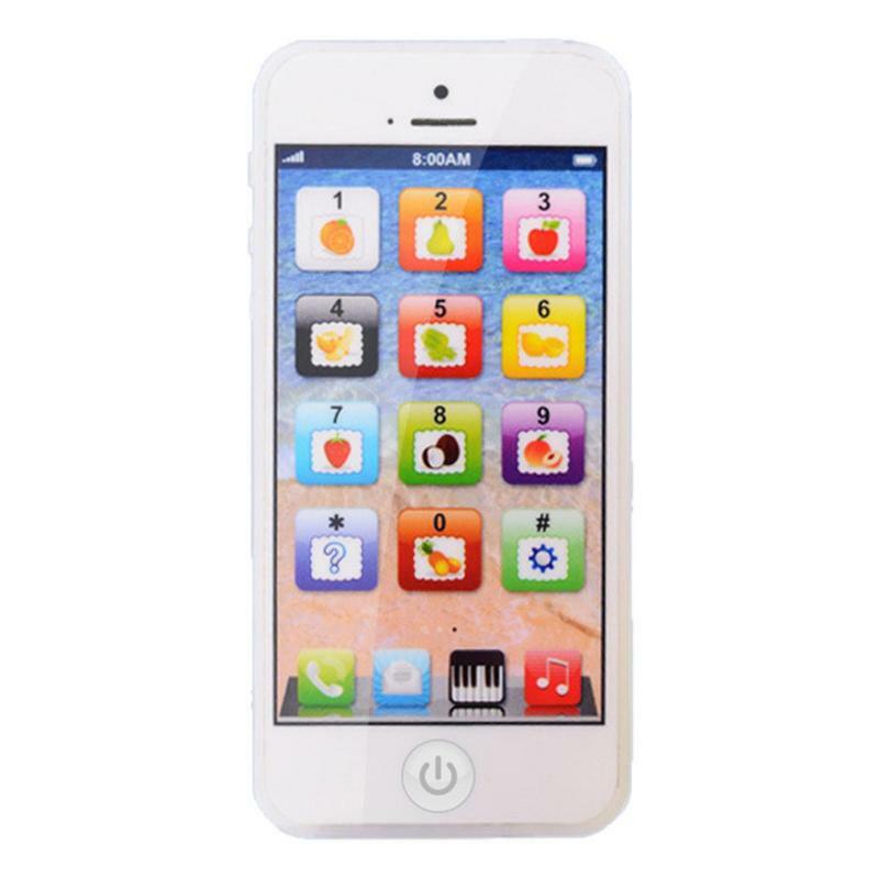 Mainan ponsel simulasi bayi, mainan telepon seluler layar sentuh dengan lampu dan musik palsu Model telepon seluler mainan pendidikan dini untuk balita