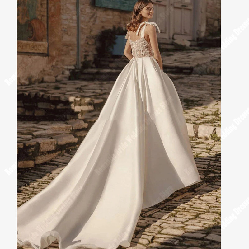Gaun pernikahan wanita Bohemia elegan gaun pengantin gambar bunga Glitter gaun pengantin panjang A Line Princess Vestidos De Novias 2024