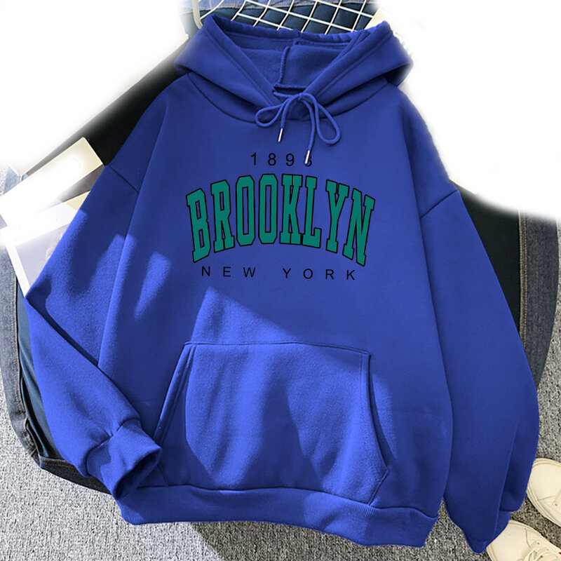 Sweat à capuche Brooklyn New York pour hommes et femmes, pull simple à manches longues, grand sweat-shirt Harajuku, tendance de la rue, mode 1898