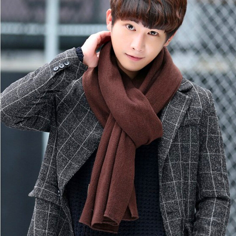 2022 Новое поступление брендовый мужской шарф Вязаные весенне-зимние шарфы длинные мужские теплые женские однотонные шерстяные шарфы