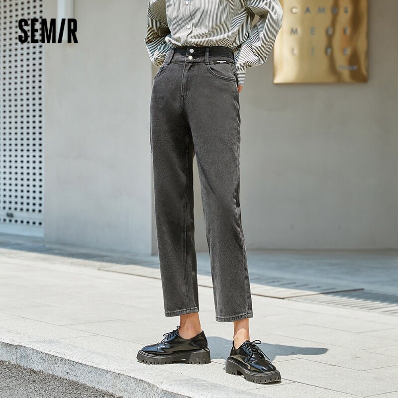 Джинсы Semir женские тонкие базовые Topline, Модные осенние хлопковые прямые брюки для девочек, новинка 2022