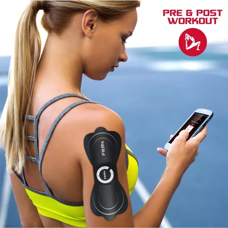 Fitrx-masajeador inalámbrico de electrodos, estimulador muscular recargable por unidad tens con control por aplicación