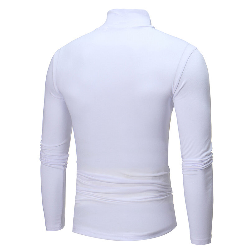 Suéter cálido de Cuello medio alto para hombre, jersey de manga larga, Color sólido, grueso, a la moda, de mediana edad, 2022